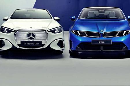 Mercedes C EQ und BMW i3 Neue Klasse