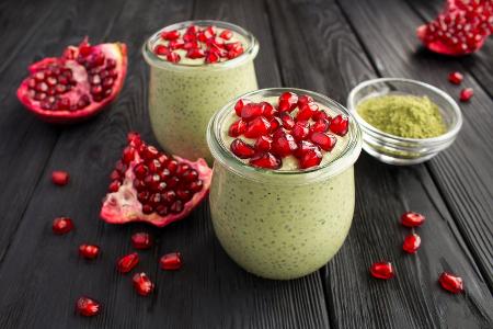 Grüner Samen-Pudding