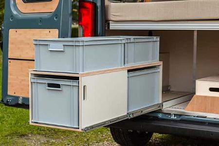 Kompanja Zwei L, Campingbus, außen, Stauraum