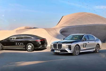 BMW i7 und Mercedes EQS