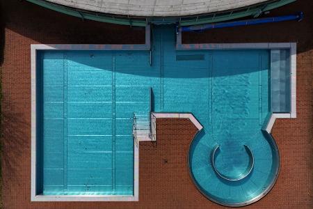 Freibad von oben - Investitionsprogramm für Thüringen