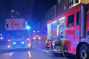 Die Einsatzstelle in der Stadtmitte von Bergisch Gladbach