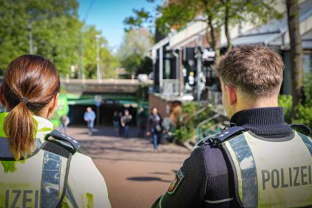 Kontrollen in der Fußgängerzone Unna
