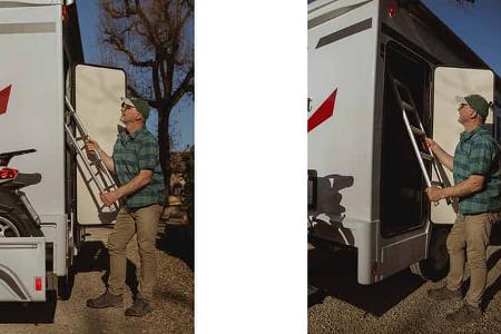 Heckgarage, Mann, Leiter