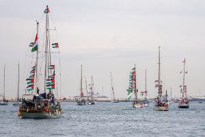 Gaza-Hilfsflotte nach ihrem Aufbruch in Barcelona. (Archivbild)