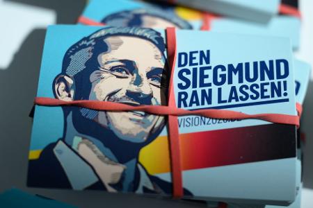 Werbematerial mit AfD-Spitzenkandidat Ulrich Siegmund ist reichlich vorhanden. (Archivbild)