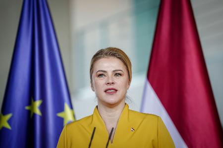 Siliņa bei einer Pressekonferenz (Archivbild).