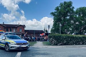 Start der CSD Veranstaltung war am Parchimer Bahnhof.