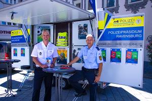 Mobiler Informationsstand des Referats Prävention beim Polizeipräsidium Ravensburg