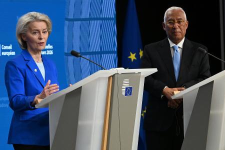 Kommissionspräsidentin Ursula von der Leyen und Ratspräsident António Costa müssen auf Merz' Brief reagieren. (Archivbild)