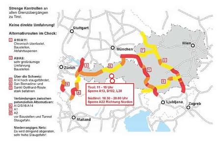 Brennerautobahn A13 Sperre wegen Demo