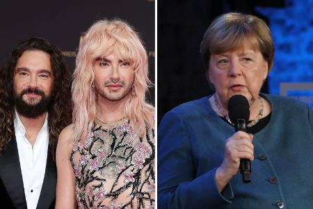 Tom und Bill Kaulitz / Angela Merkel