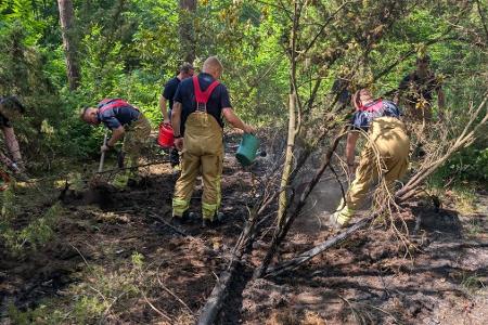 © Feuerwehr Dresden
Einsatzkräfte bei der Brandbekämpfung.