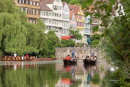 Fluss, Tübingen, Stocherkahn, Neckar, Stadt, Schwäbische Alb