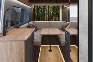 Wohnraum, Innenaufnahme, Nomade Nation Space, Campingbus