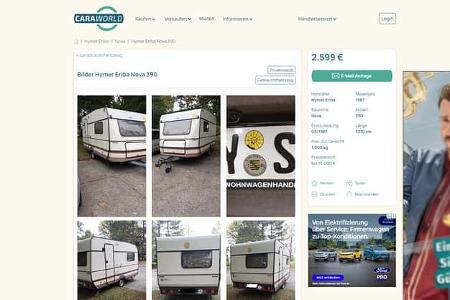 Screenshot (15.10.2025) Caraworld.de: gebrauchte Wohnwagen