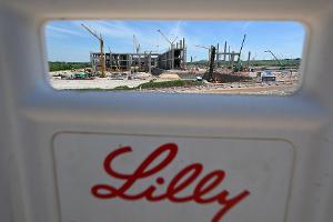 Am neuen Standort des US-Konzerns Eli Lilly im rheinland-pfälzischen Alzey laufen die Bauarbeiten - nun sollen die Investitionen halbiert werden (Archivbild)