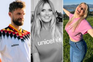 Collage aus Thomas Müller, Heidi Klum und Beatrice Egli