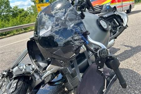 Verunfalltes Motorrad