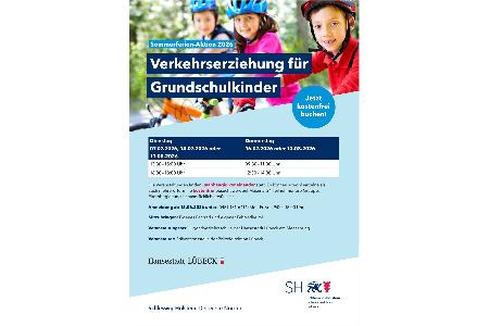 (c) Polizeidirektion Lübeck
Flyer Sommerferien-Aktion 2026: Verkehrserziehung für Grundschulkinder