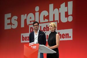 Luigi Pantisano und Ines Schwerdtner sind das neue Führungsduo der Linken. 