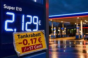 Tankrabatt Tankstelle Zapfsäule 17 Cent