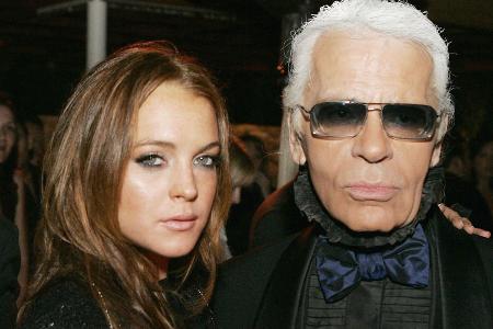 Lindsay Lohan und Karl Lagerfeld 2006