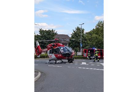Die Einsatzkräfte der Feuerwehr Breckerfeld sicherten den Landeplatz.