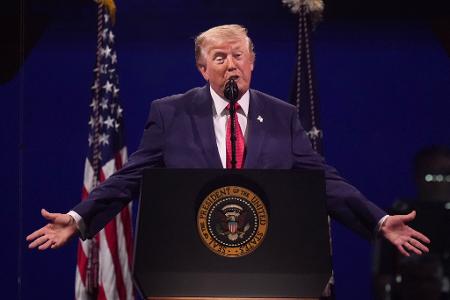 Trump hielt eine Rede in Washington.