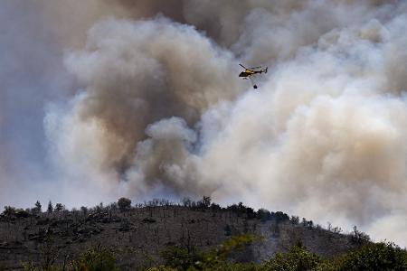 Dieser Brand brach in einem Gebirgsmassiv in der Nähe von Trévillach im Département Pyrénées-Orientales aus.