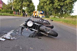 Verunfalltes Motorrad