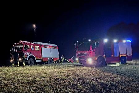 Einsatzfahrzeuge am Einsatzort