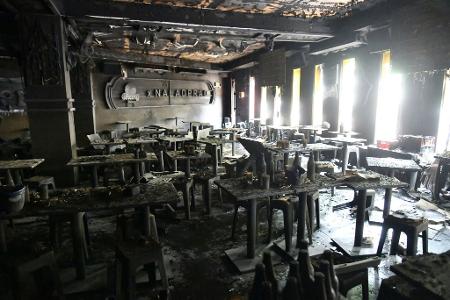 Das Lokal wurde bei dem Brand völlig zerstört.