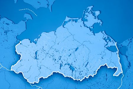 Topografische Karte von Mecklenburg-Vorpommern