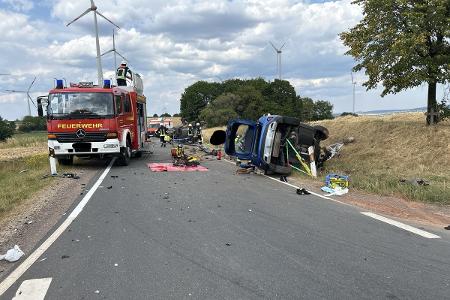 Übersichtsaufnahme der Unfallstelle. Foto: Polizeiinspektion Prüm