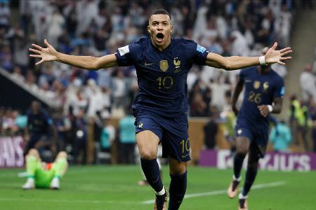 Platz 1: Kylian Mbappé (FRA) - 22 Tore in 22 Spielen - noch aktiv