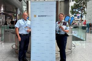Der Präventionsstand der Bundespolizeiinspektion Flughafen Düsseldorf am 20.07.2026