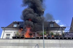 Brand Bochum, Eiberger Str., Lage bei Eintreffen