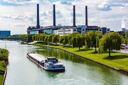 Wolfsburg, Kanal, Boot, VW, Schiff, Park