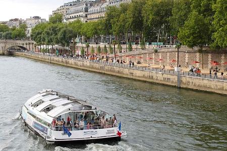 Paris, Camping, Reise, Ufer, Seine, Sandstrand