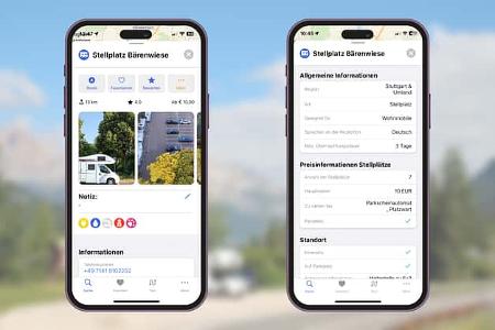 Auf den Platz-Detailseiten sind übersichtlich alle wichtigen Infos aufgelistet. Vom Preis über Aktivitäten am Platz bis hin zu Bewertungen, findest du hier alles, was du für deine Reise brauchst. 