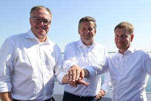 Wollen mit einer Stimme sprechen: Die drei ostdeutschen Ministerpräsidenten (Mario Voigt (Thüringen), Sven Schulze (Sachsen-Anhalt) und (Michael Kretschmer, Thüringen, alle CDU) sind gegen eine Abschaffung der Rente nach 45 Beitragsjahren.