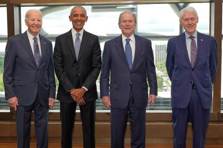 Biden, Obama, Bush und Clinton – nur ein noch lebender US-Präsident fehlt. (Archivbild)