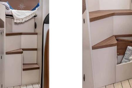 Treppe, Aufgang ins Heckbett