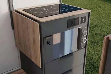 Herd, Ofen, Kaffemaschine, Nomade Nation Space, Campingbus
