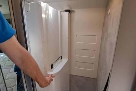 Bad, Camper, Schwenkwand, Dusche