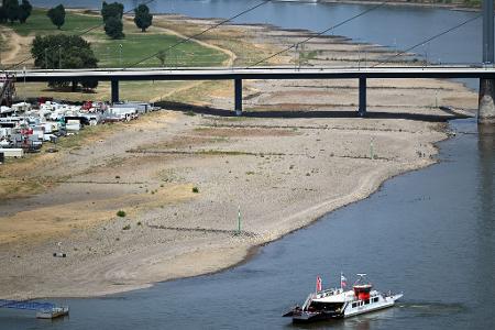 Für den Schiffsverkehr wird der niedrige Wasserstand im Rhein zunehmend zum Problem.