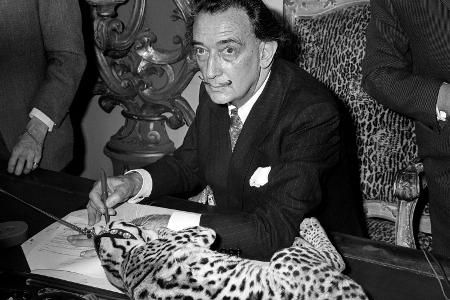 Salvador Dalí und Ozelot Babu