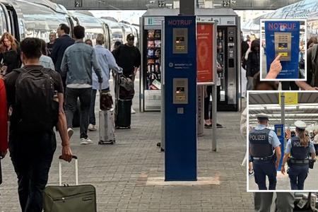 Die Notrufsäule am Münchner Hauptbahnhof