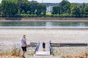 Niedrigwasser im Rhein in Bonn. Die Grünen fordern "intakte Flüsse als Priorität".